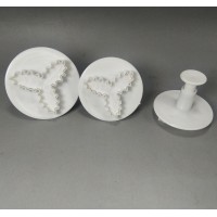 Plastic Cookie Cutters Set for Cutting Decorations & Direct Embossing With Spring-loaded Handle Plunger Cake Cutter