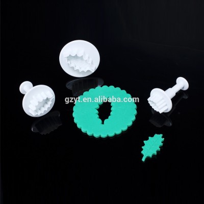 2020 Plastic special leaf shape plunger cutter fondant cookie cutters