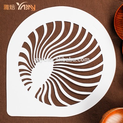 High quality Plastic Cake Embossing Coffee Cappuccino stencils